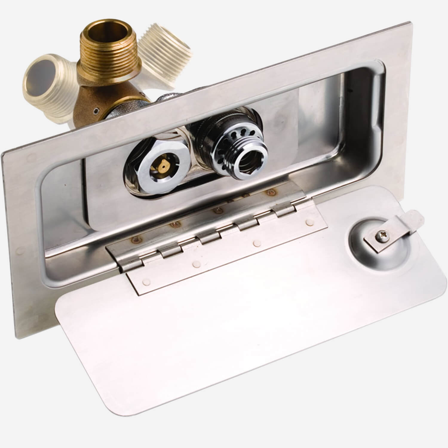 Narrow Wall Warm Climate Hydrant, Box Type with Concealed Hose Connection