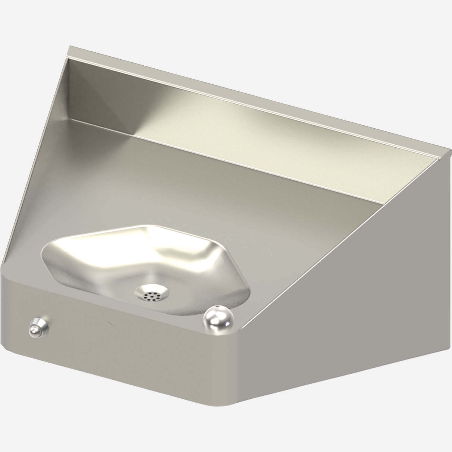 Secur-Care® Ligature-Resistant, ADA Complaint, Rear Mount Stainless Steel Security Drinking Fountain with Multi-Sided Bowl