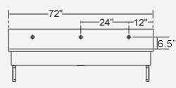 Trough Sink, Single Faucet Punching per Station