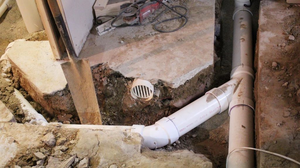 Vacuum toilet plumbing systems require no trenching or cutting into the slab.