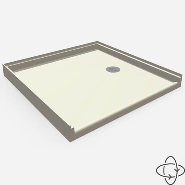 SLAB™ Solid Surface Shower Floor, 36" x 36" ADA Compliant