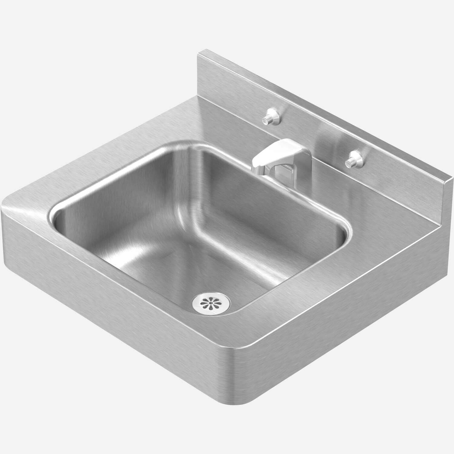 Front Mount, 20" x 18" Stainless Steel Lavatory with Rectangular Bowl Configured for Mounting Carrier