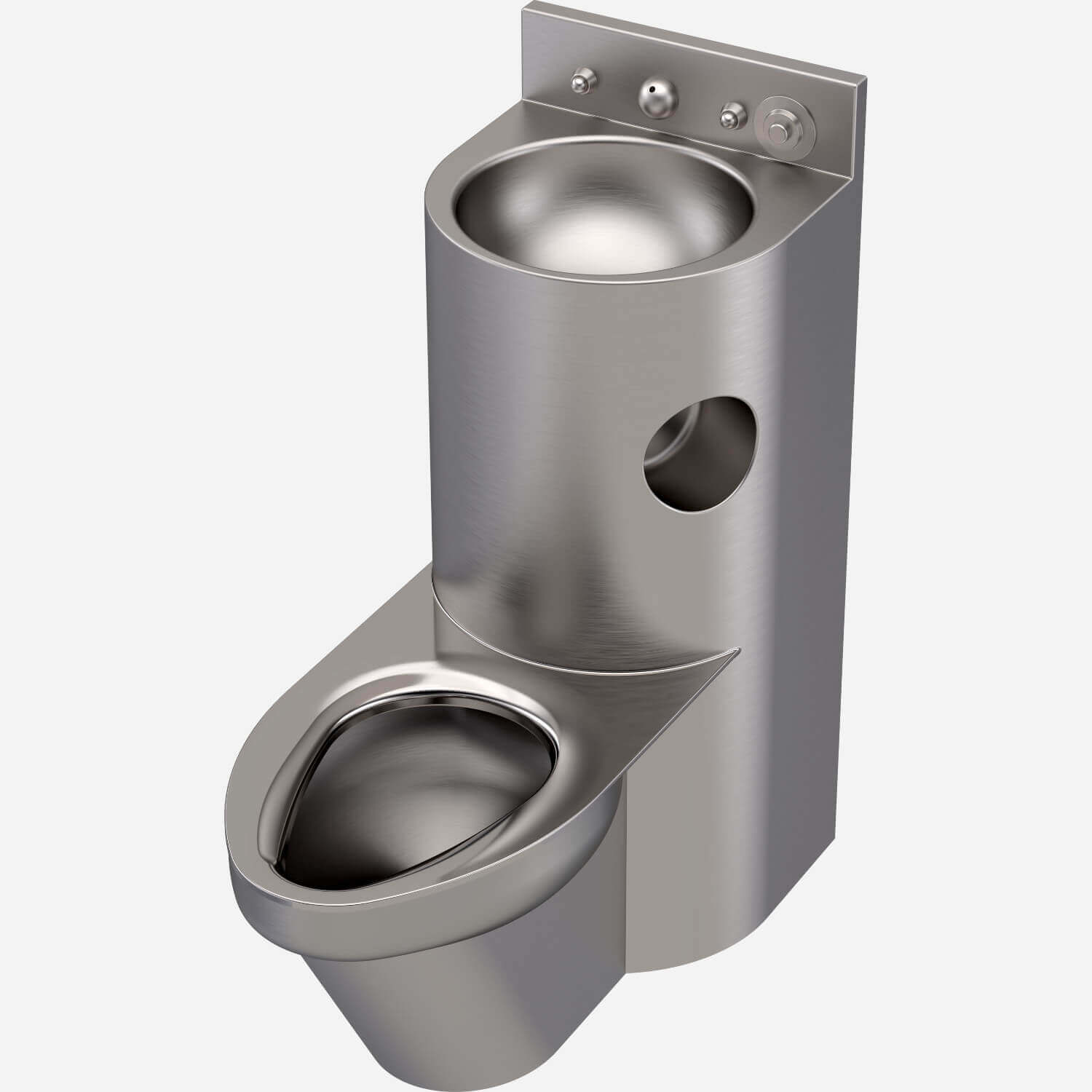 Secur-Care® Ligature-Resistant, Rear Mount 15 Inch Comby with Toilet and Round Lavatory Bowl