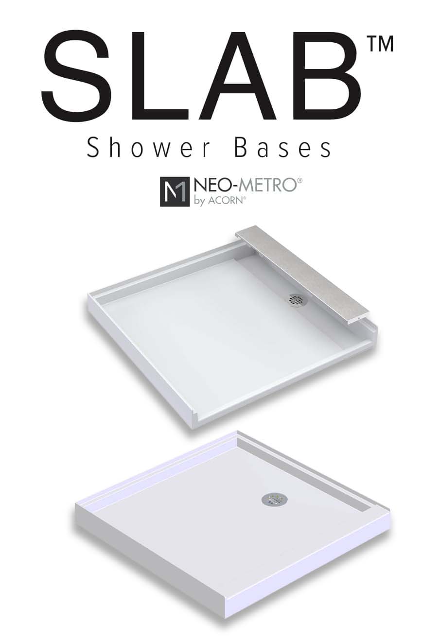 SLAB™ solid surface shower base logo