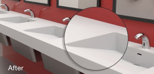 Easy to Clean Vari-Slab Basin System Without Seams