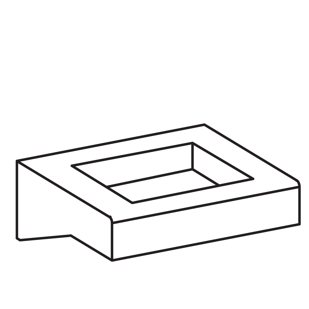 Standard deck style with square bowl