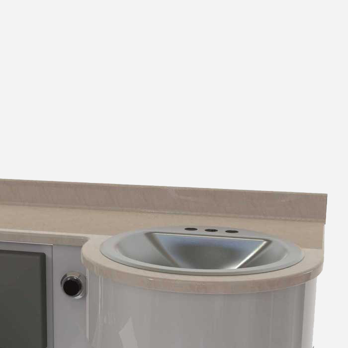 Option: Corterra® Solid Surface Countertop with Stainless Steel Drop-In Bowl