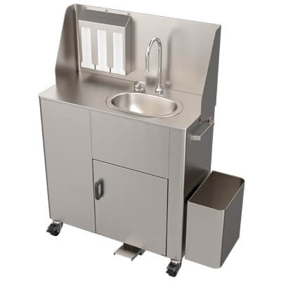 Stainless Steel Portable Hand Washing Station with Foot Pump & Water Heater