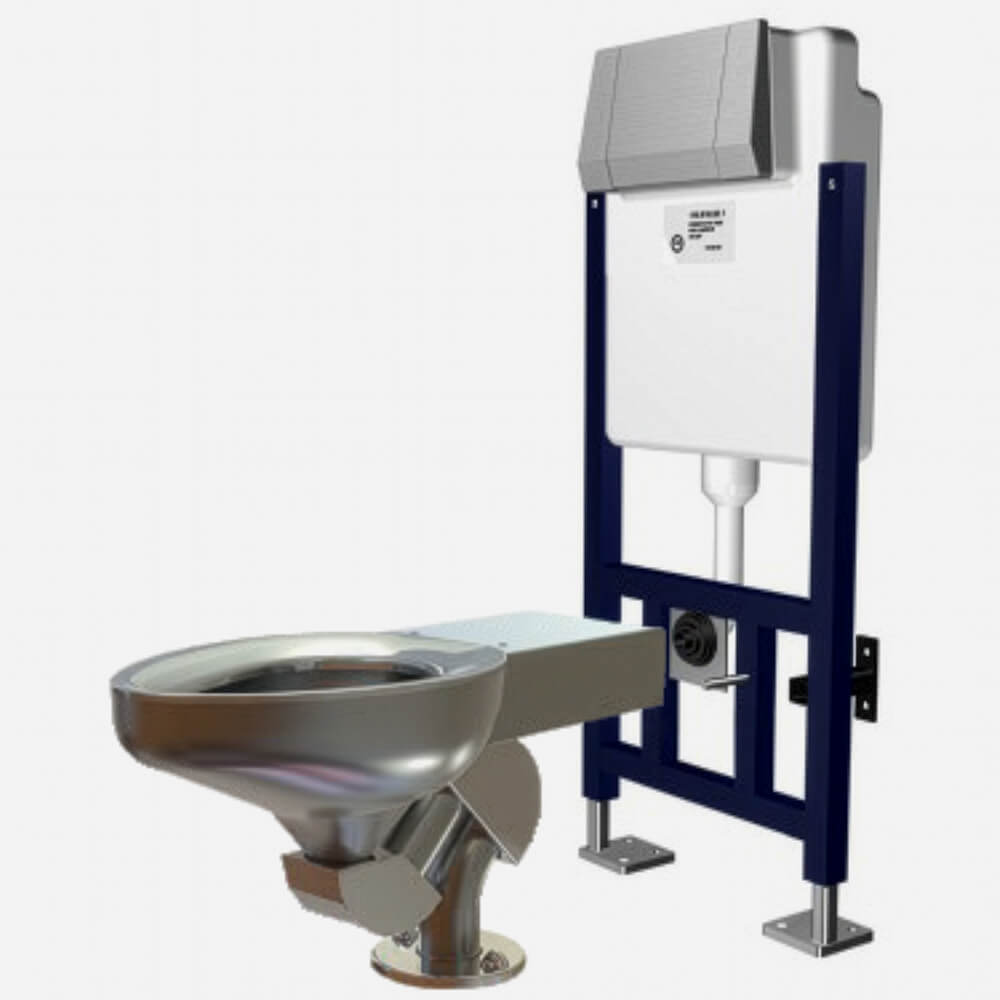 Metaal Stainless Steel Toilet, Wall Supply