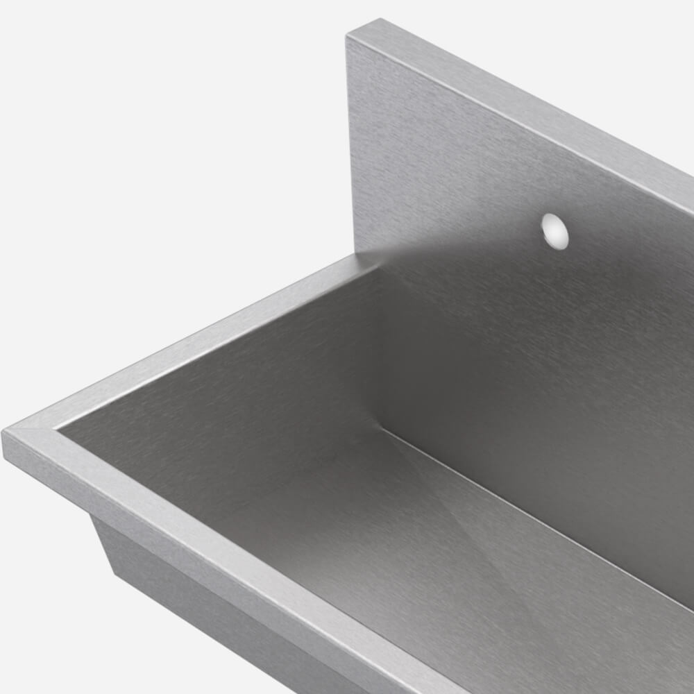 Option: Acorn-Sinks® Single Faucet Punching at Each Station for Trough Sink