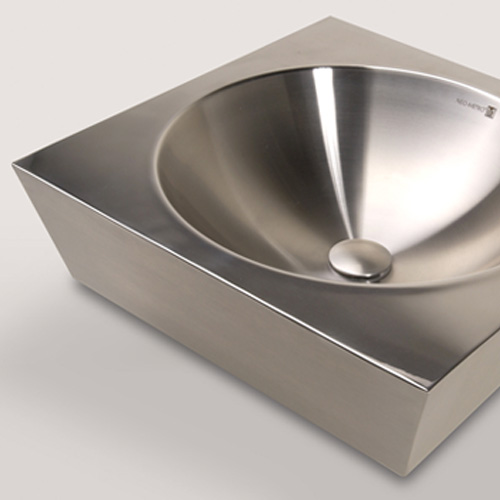 Tazon Square Stainless Steel Vessel Sink with Round Bowl