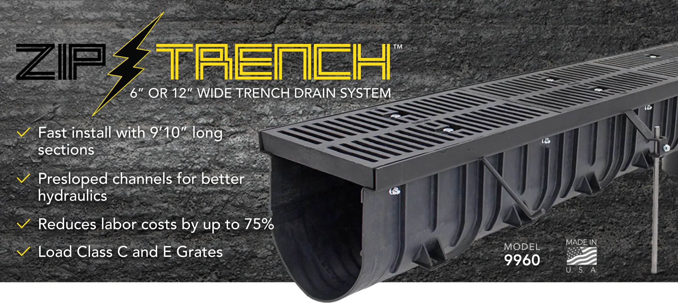Zip-Trench® Polypropylene Trench Drains