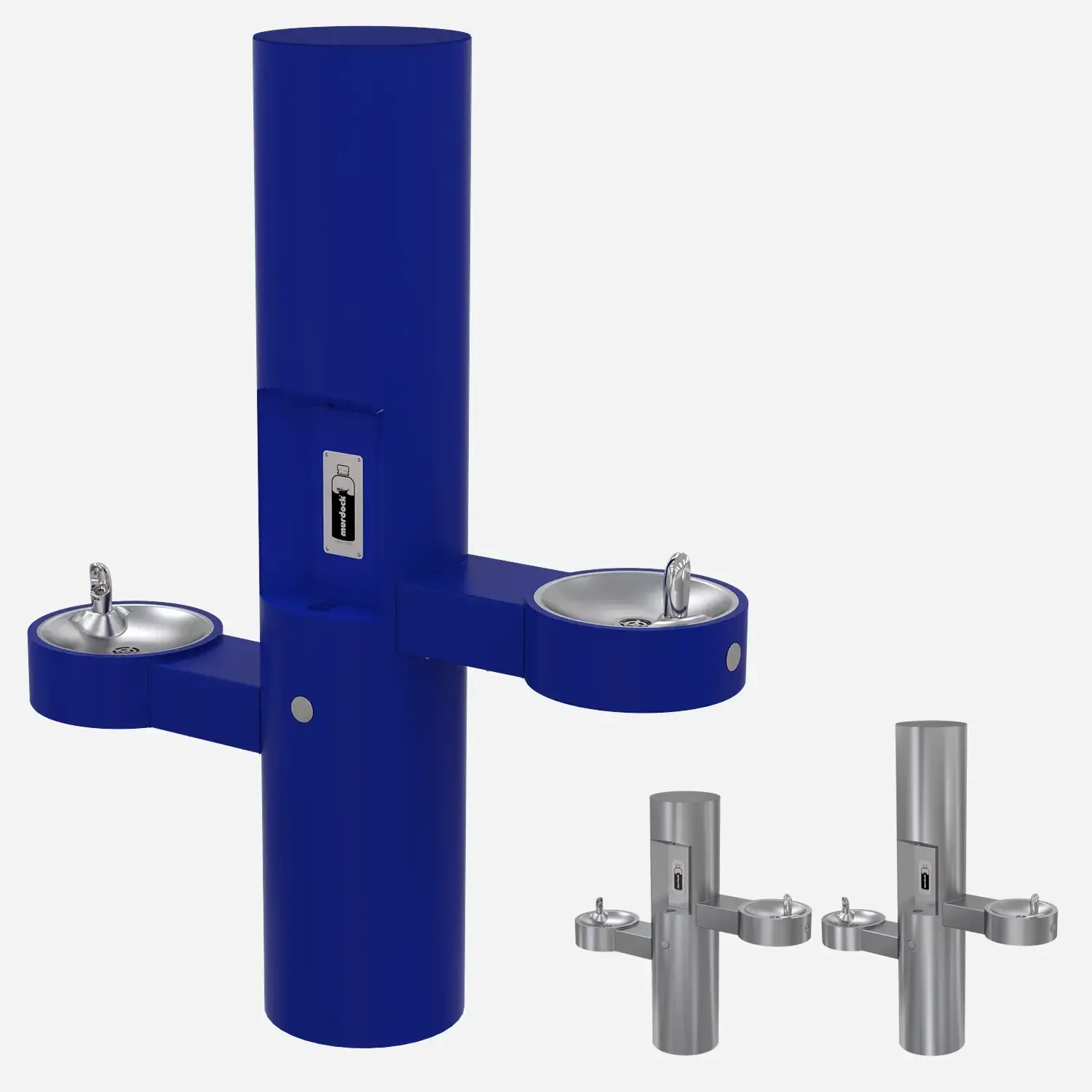 Pre-K Bi-Level Outdoor Drinking Fountain with Water Bottle Filling Station - ADA, Stainless Steel