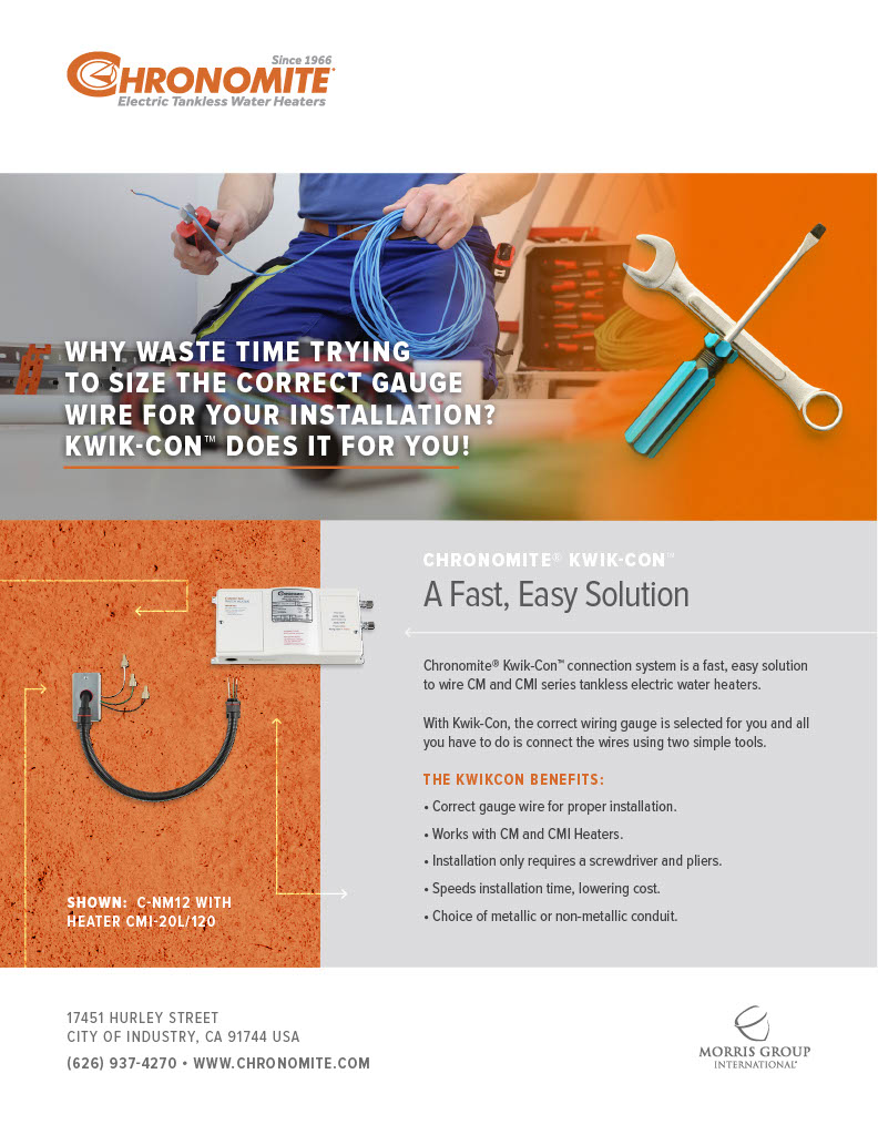 Chronomite Introduces Kwik-Con Connection System