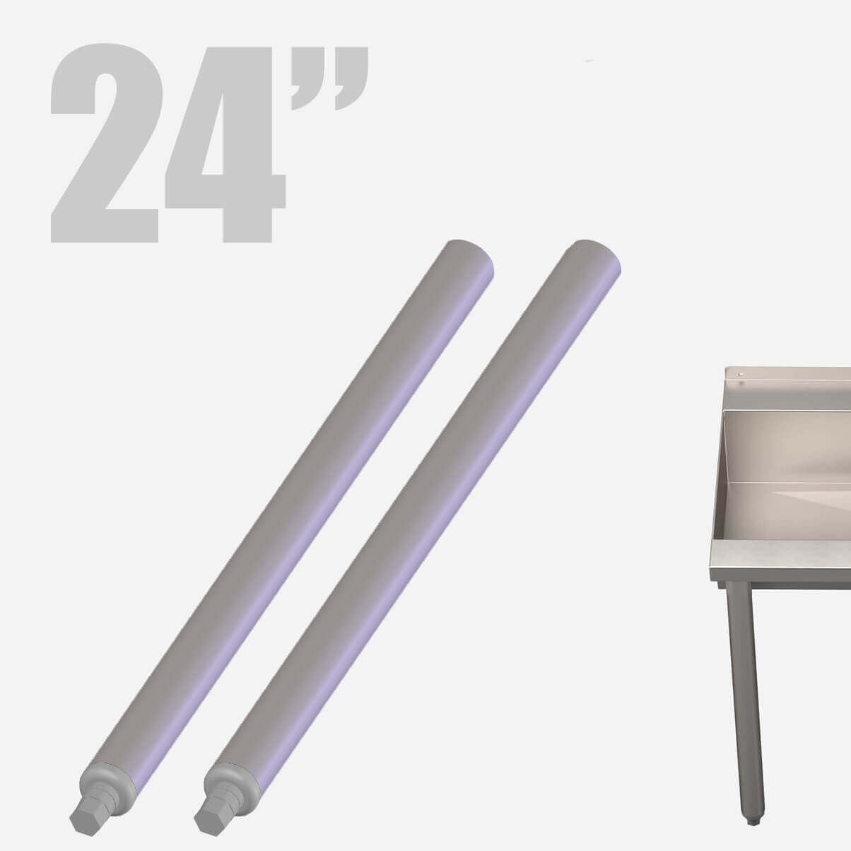 Accessory: Front Support Leg, 24" Tall with Adjustable Foot