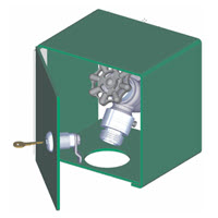 Option: Compression Hose Bibb Faucet with Vacuum Breaker, Wheel Handle, and Lockable Steel Box