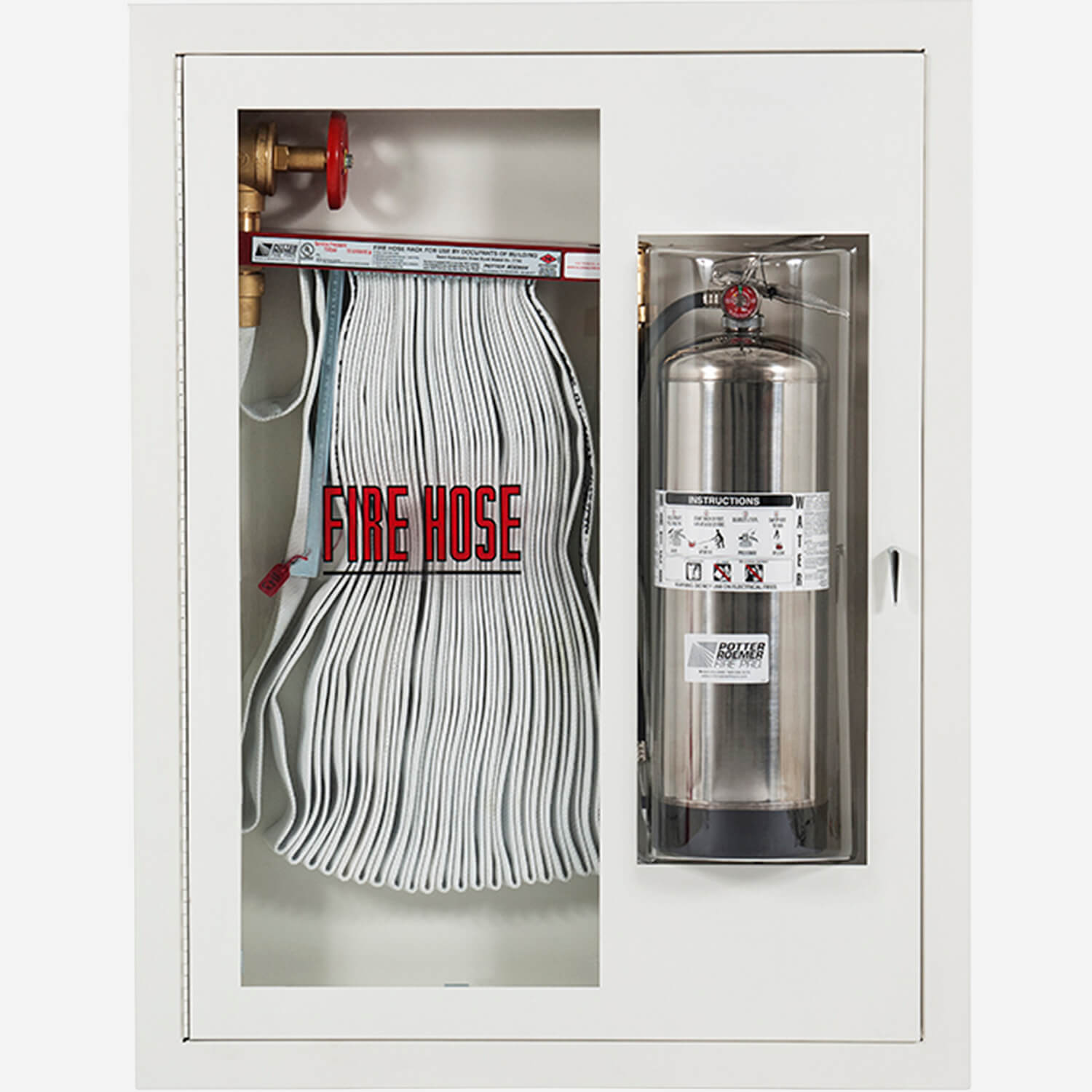 Fire Rated 1.5" Fire Hose Rack and Extinguisher (Bubble Door) Cabinet