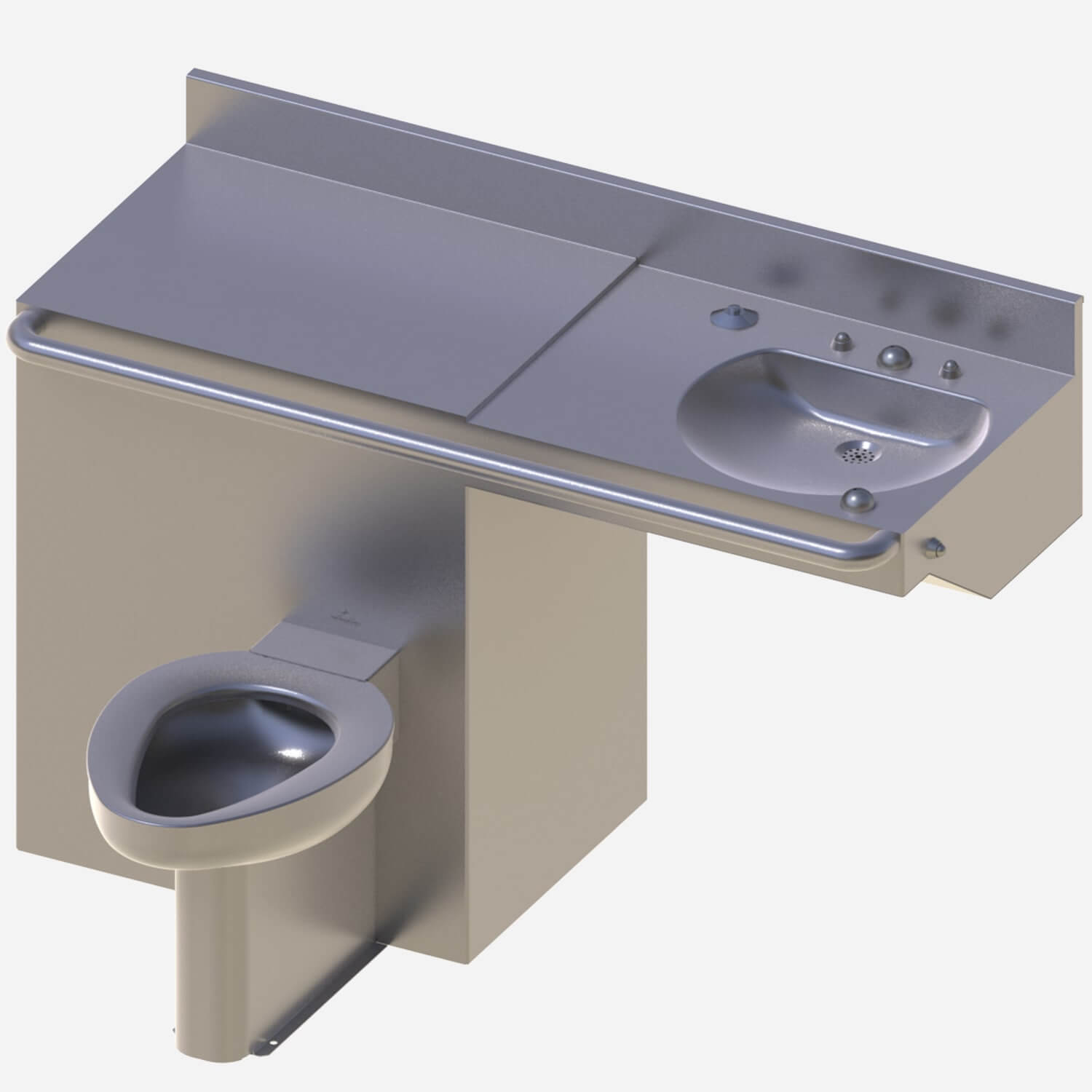 Rear Mount, ADA Compliant Comby with Offset Toilet and D-Shaped Lavatory Bowl