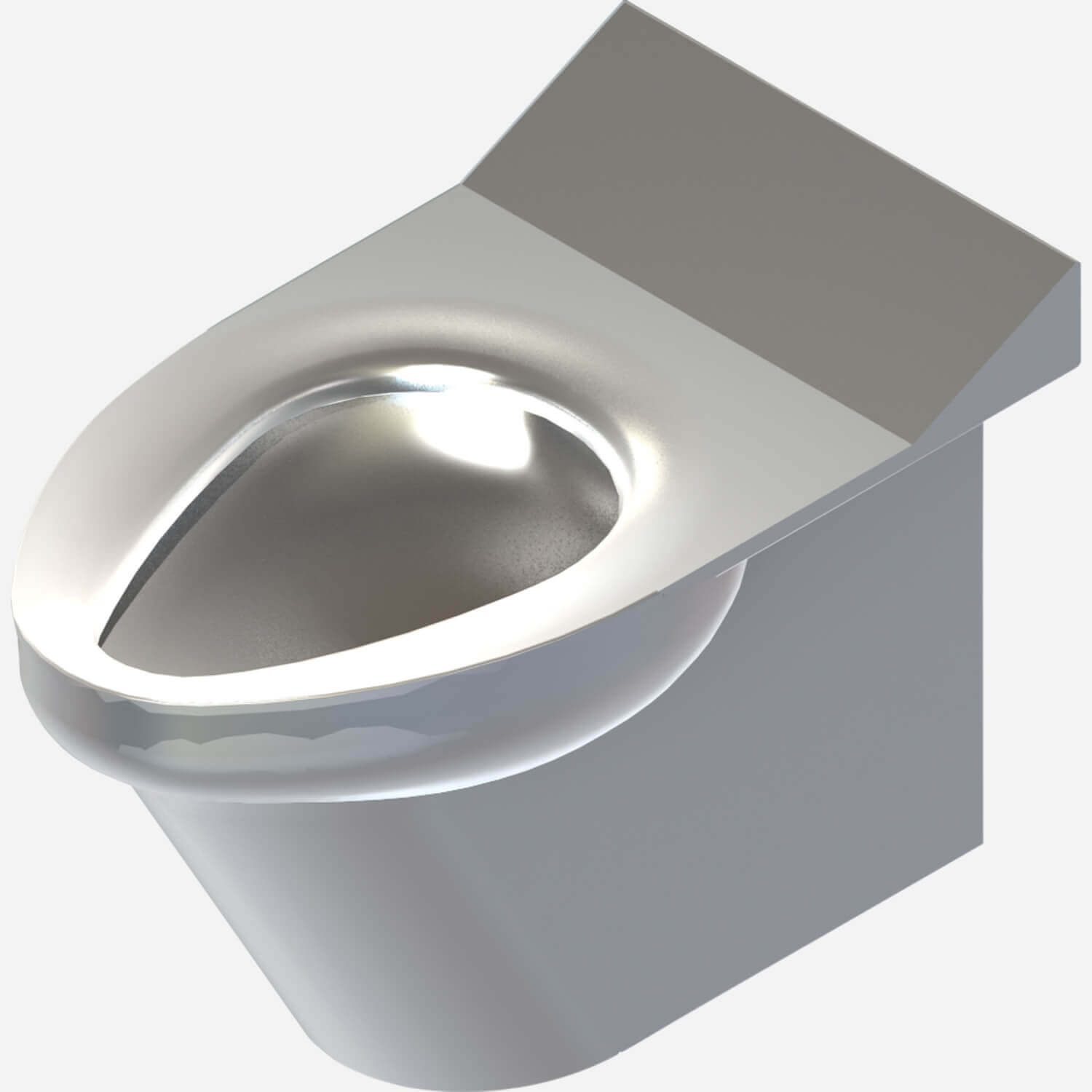 Secur-Care® Ligature-Resistant, Rear Mount, Wall Waste, Blowout Jet, Stainless Steel Security Toilet