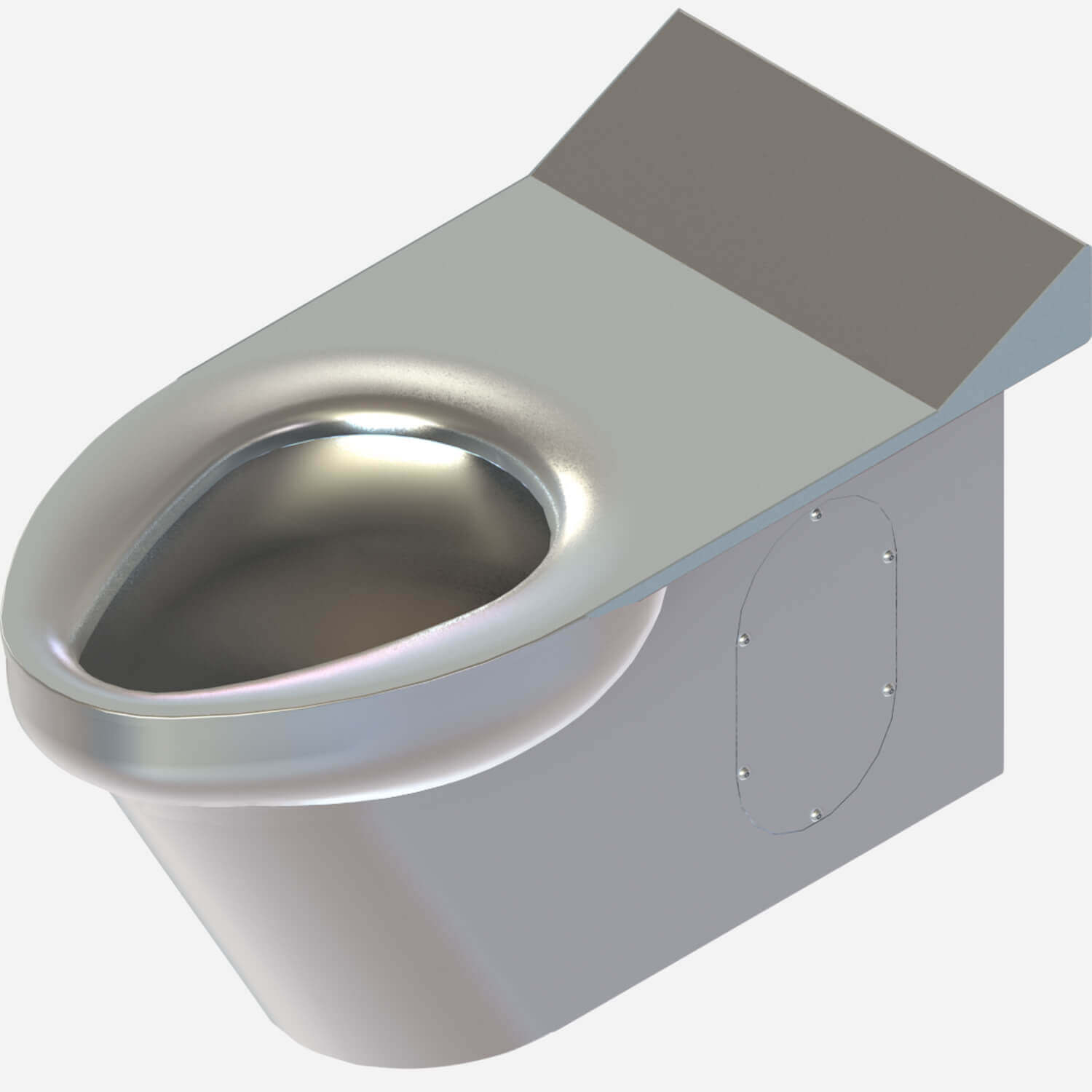 Secur-Care® Ligature-Resistant, Rear Mount, Floor Waste, Siphon Jet, Stainless Steel Security Toilet