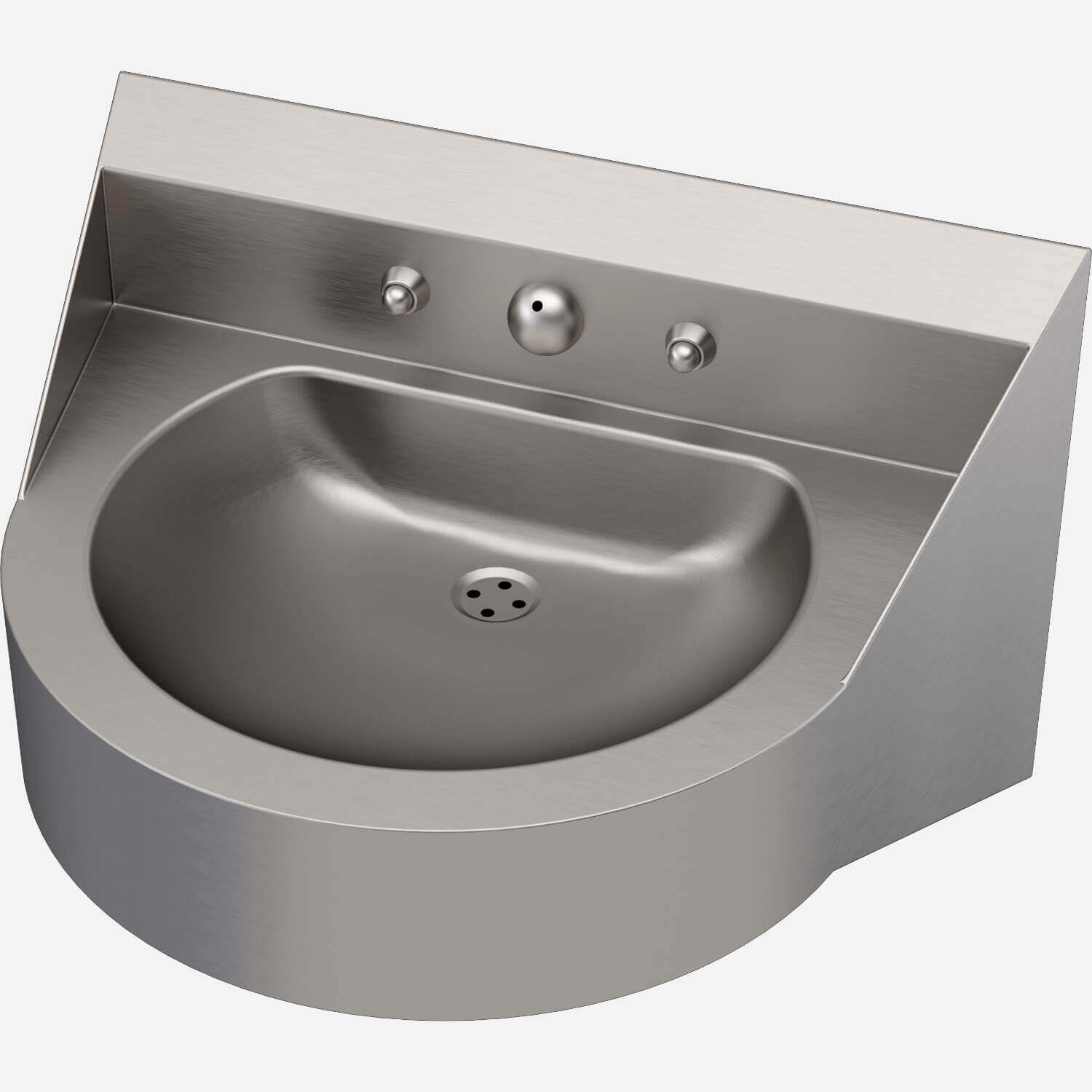Secur-Care® Ligature-Resistant, ADA Compliant Rear Mount Stainless Steel Security Lavatory with D-Shaped Bowl