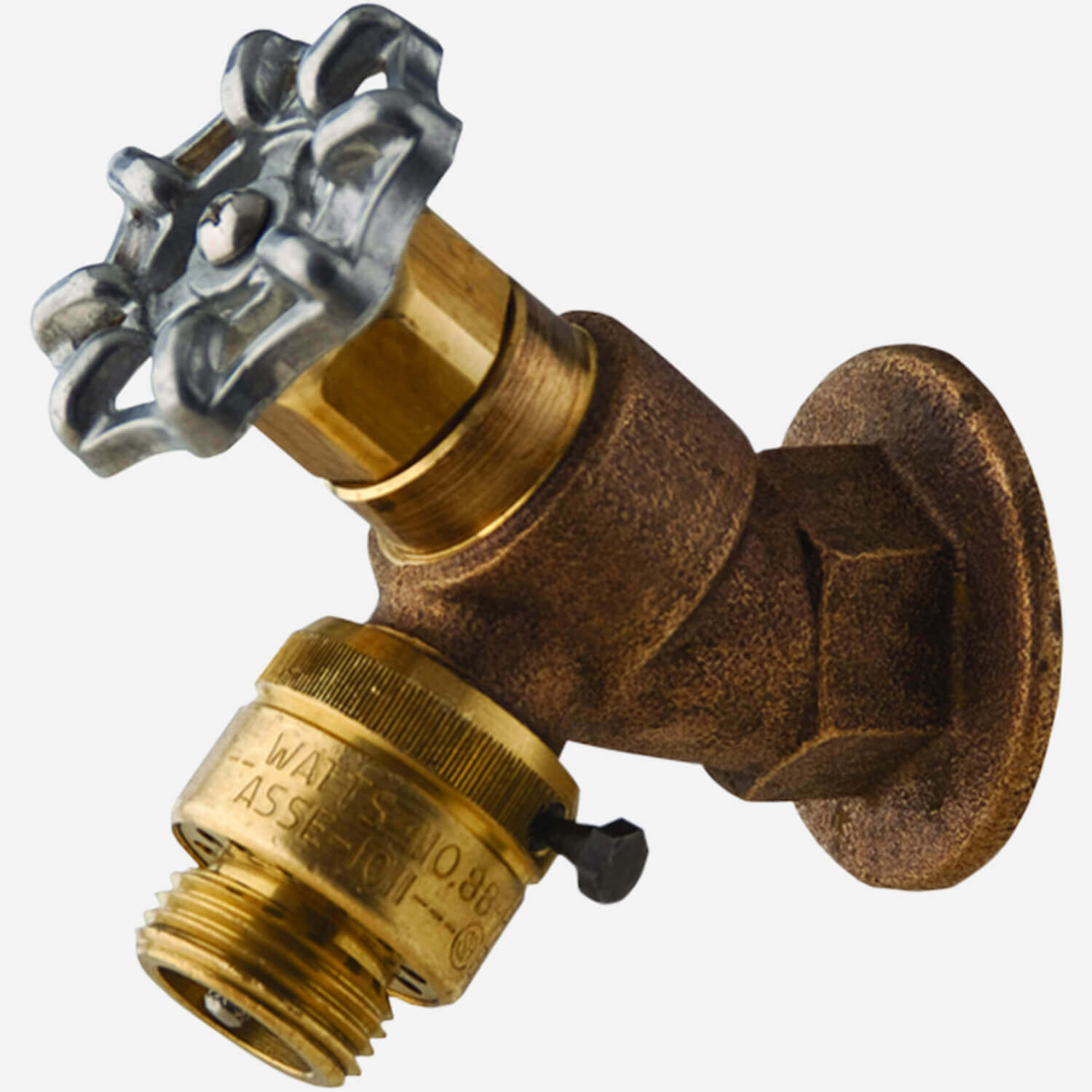 Bent Nose Hose Valve w/ Wall Flange & Vacuum Breaker