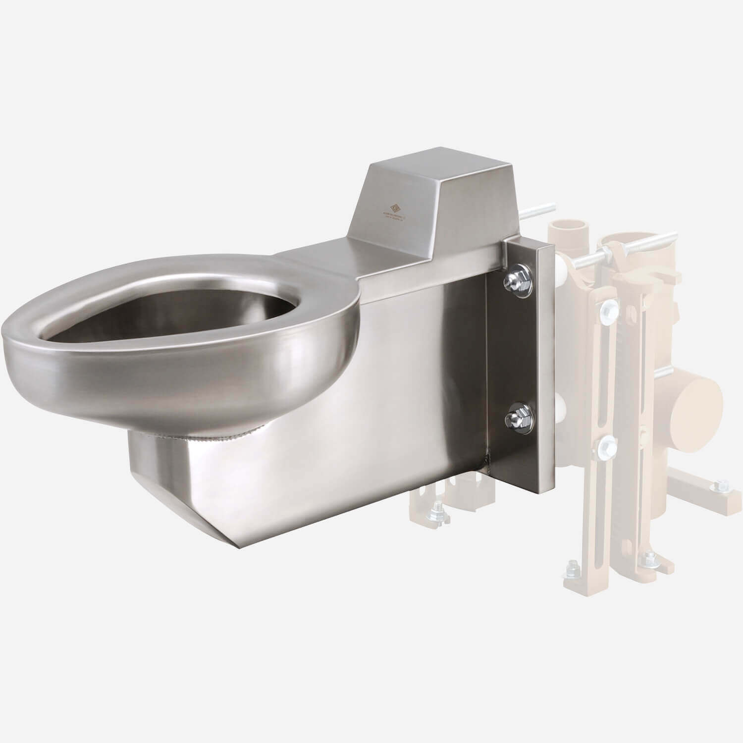 Front Mount, Off-Floor, Siphon Jet, Bariatric Stainless Steel Toilet
