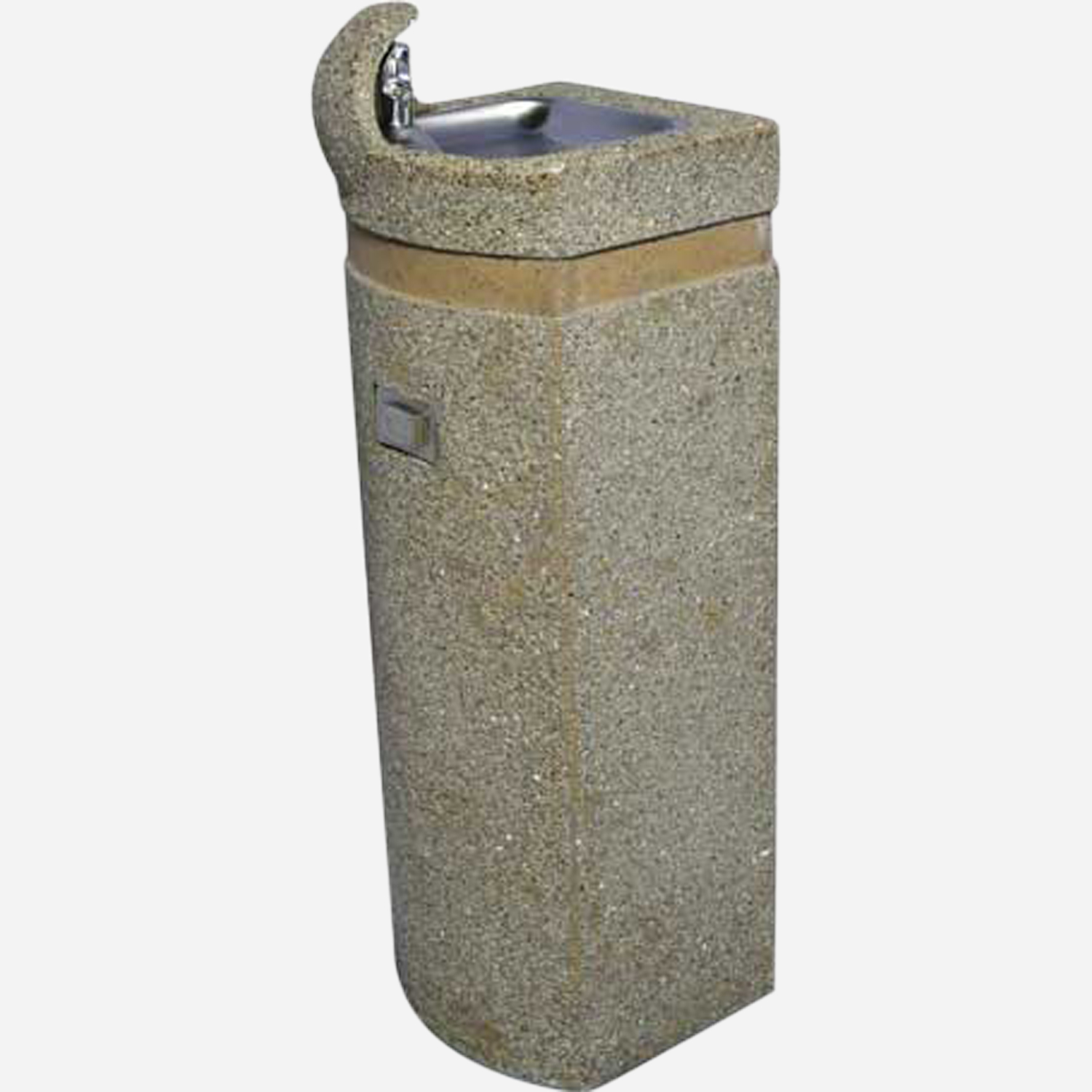 Square Concrete Pedestal Outdoor Drinking Fountain