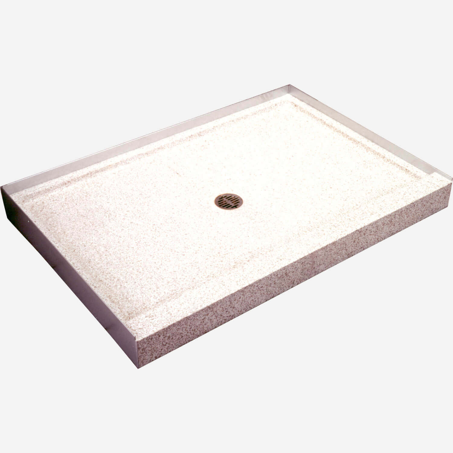 60" x 32" Terrazzo Shower Base, 3-Flange