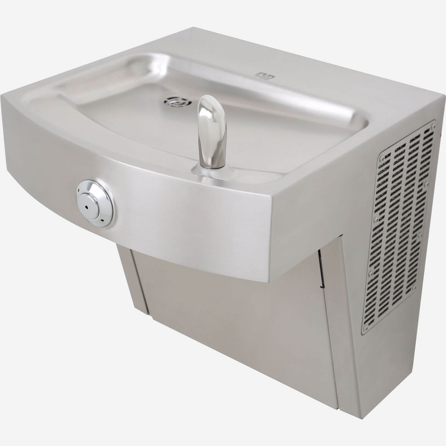 14GA Stainless Steel, Vandal-Resistant, Wall-Mounted Drinking Fountain - In-Unit Refrigeration (8GPH), ADA