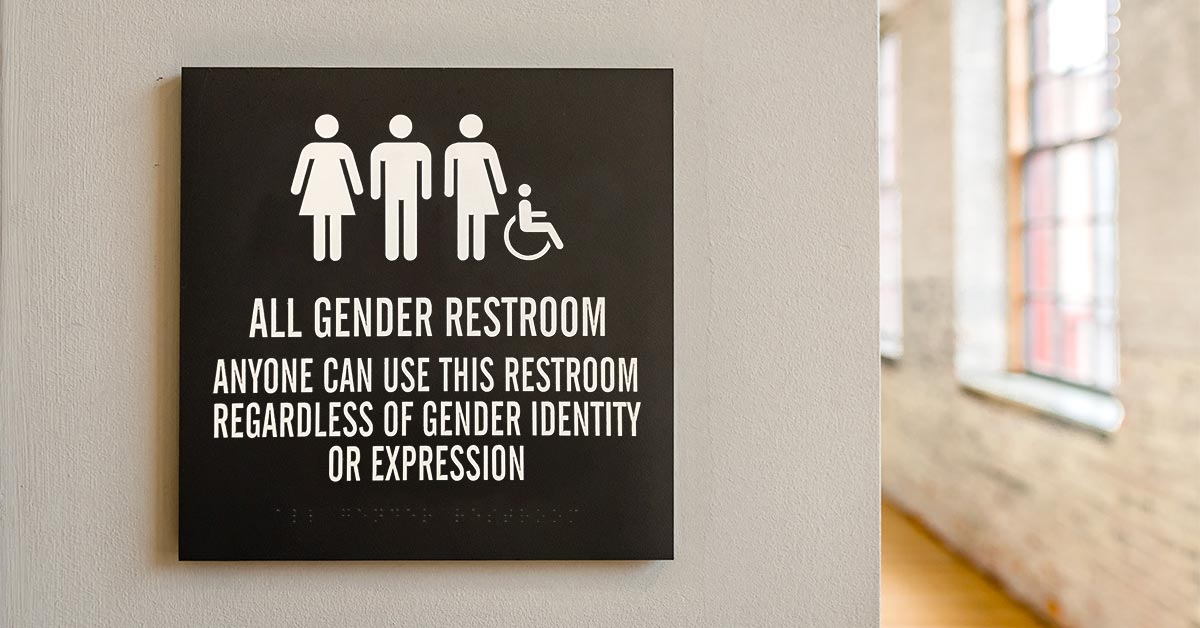 Gender Neutral Inclusive Bathroom Sign