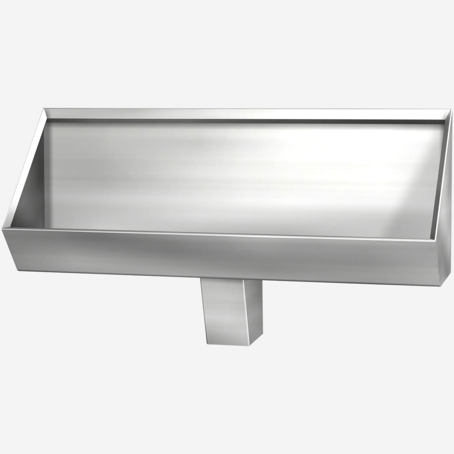 Rear Mount, Washout, Five Foot Stainless Steel Security Trough Urinal